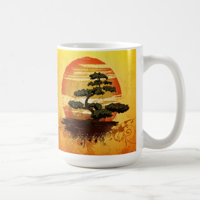 Japanska Bonsai Träd Sunset Kaffemugg (Höger)