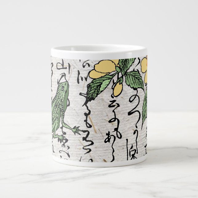 Japanska botaniska grodyngdyngdrom från artonhundr jumbo mugg (Framsidan)