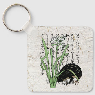 Japanska botaniska grodyngdyngdrom från artonhundr nyckelring