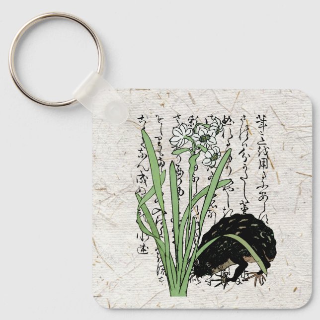Japanska botaniska grodyngdyngdrom från artonhundr nyckelring (Framsida)