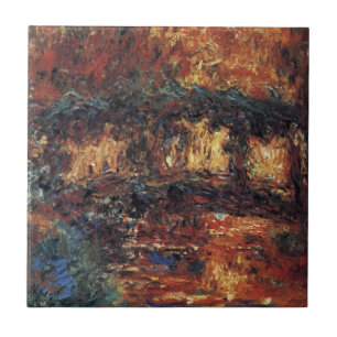 Japanska bron av Claude Monet, Vintage Fine Art Kakelplatta