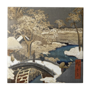 Japanska bron i Snö Kakelplatta