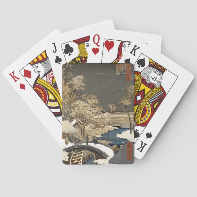 Japanska bron i Snö Spel Kort (Baksidan)