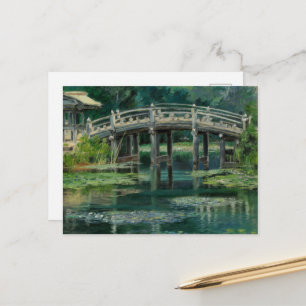 Japanska bron Vatten Lilies Claude Monet Stil Vykort