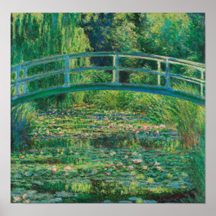 Japanska bron (Vatten-Lily Pond), Monet Poster