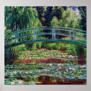 Japanska bron (Vatten-Lily Pond), Monet Poster