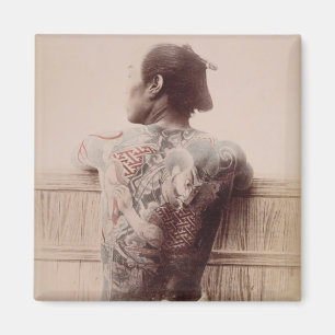 Japanska brudgum tatueringar, c.1880 (fotoet) magnet