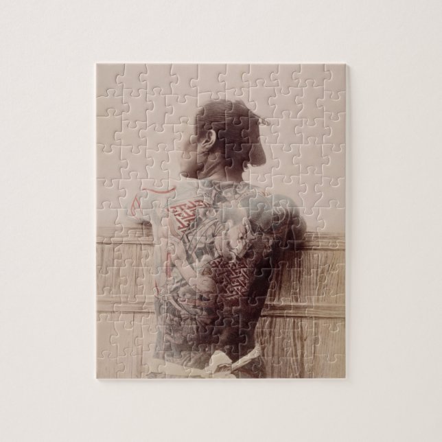 Japanska brudgum tatueringar, c.1880 (fotoet) pussel (Vertikal)