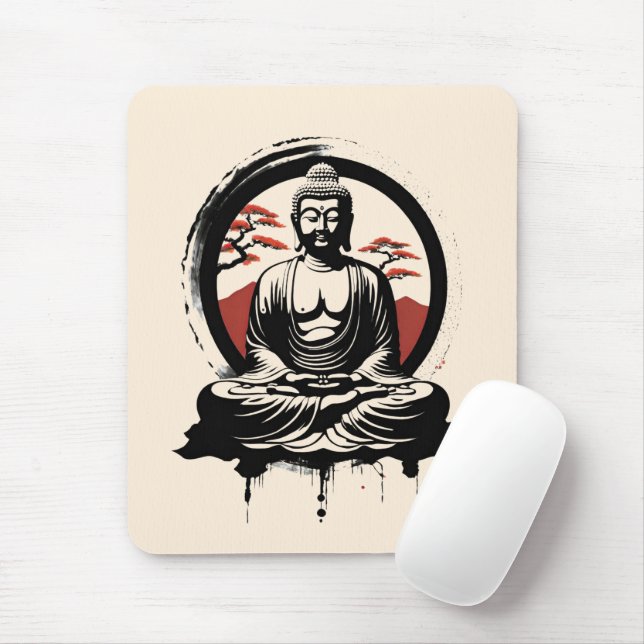 Japanska Buddha Zen Musmatta (Med mus)