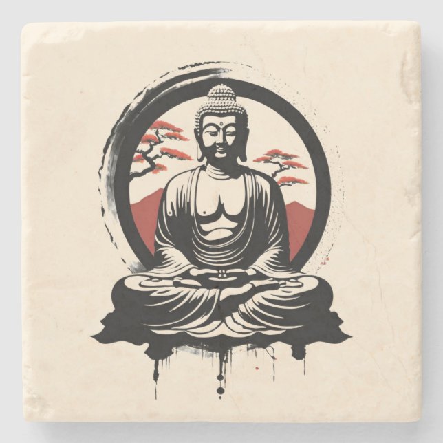 Japanska Buddha Zen Stenunderlägg (Framsidan)