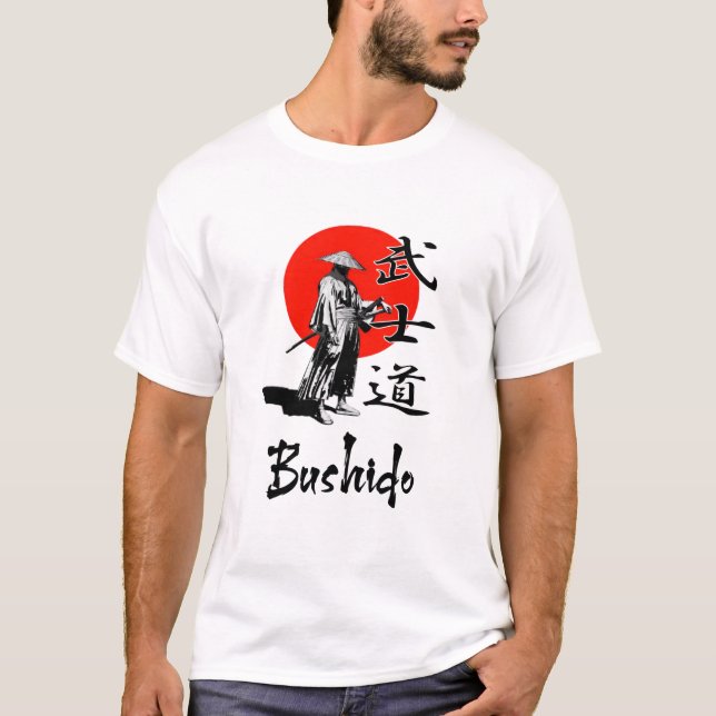 Japanska Bushido - Samurai Spirit T Shirt (Framsida)