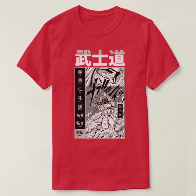 Japanska Bushido Samurai Warrior Manga Fighter  T Shirt (Design framsida)