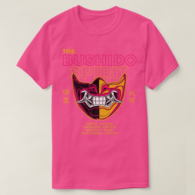 Japanska Bushido Spirit Samurai T Shirt (Design framsida)