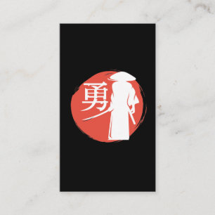 Japanska Calligrafi Japan Samurai Warriger Fighter Visitkort