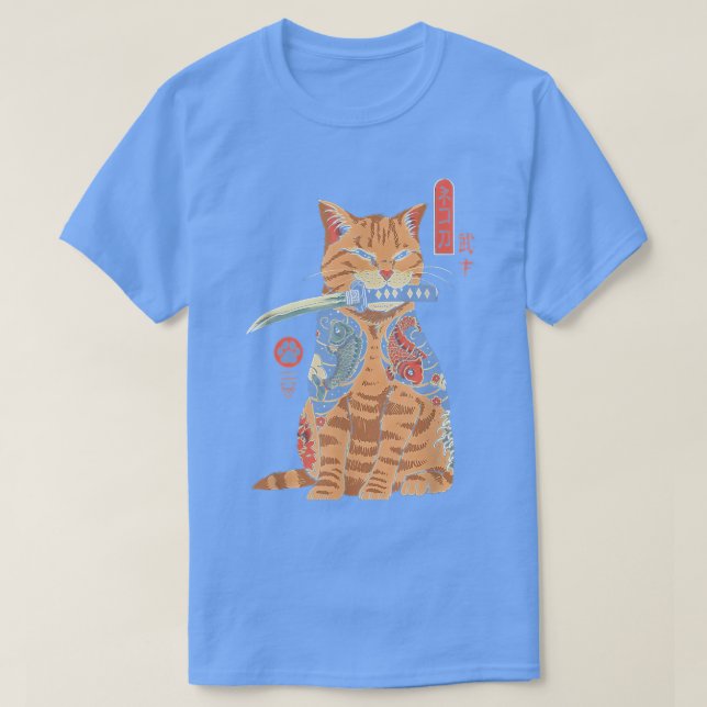 Japanska Catana Samurai Cat Katana Japanska Graphi T Shirt (Design framsida)