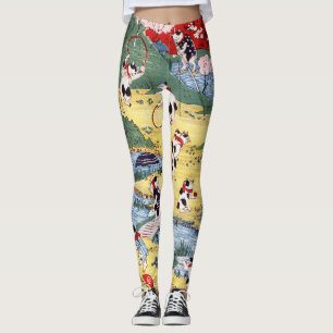 Japanska Cats Land, Utagawa Kunitoshi Leggings