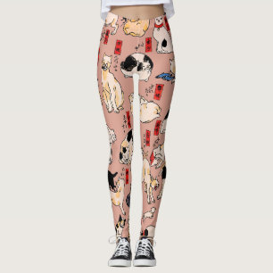 Japanska Cats Ukiyo-e Art Funny Leggings