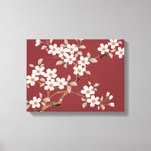 Japanska Cherry-Blommar Canvastryck