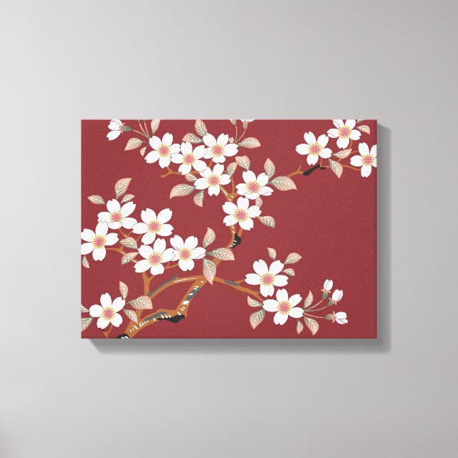 Japanska Cherry-Blommar Canvastryck (Framsida)