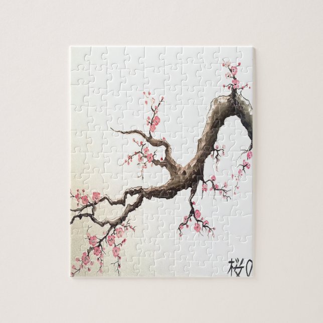 Japanska Cherry-Blommar Pussel (Vertikal)