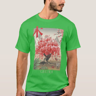 Japanska Cherry Blommar Sakura Flower Träd Nature T Shirt