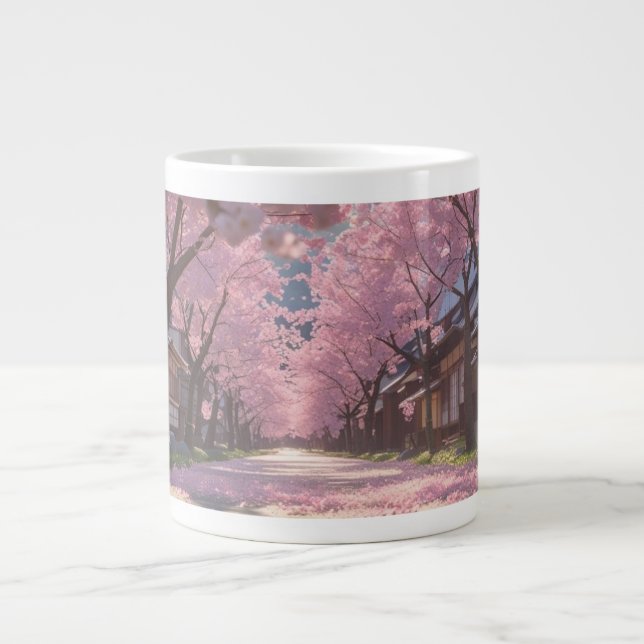 Japanska Cherry Blommar Sakura Mugg - Day & Nattda Jumbo Mugg (Framsidan)