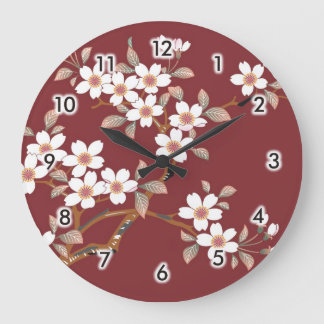 Japanska Cherry-Blommar Stor Klocka