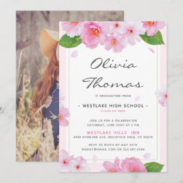 Japanska Cherry Blommar Studentfest Inbjudan