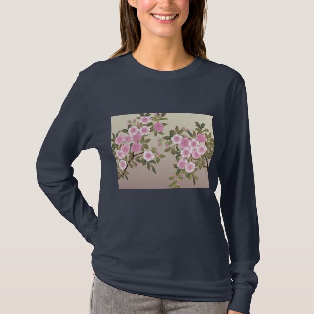 Japanska Cherry-Blommar T-shirt (Framsida)