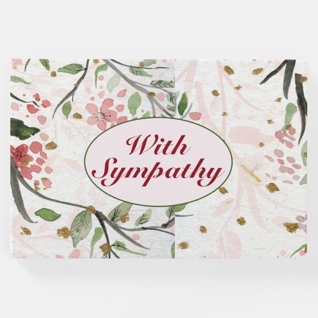 Japanska Cherry Blommars Flowers with Sympathy Gästböcker (Framsida)