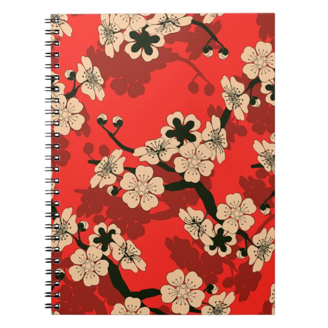 Japanska Cherry Gren: Snyggt Anteckningsbok (Framsidan)