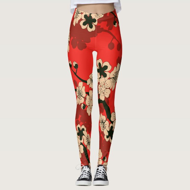 Japanska Cherry Gren: Snyggt Leggings (Framsida)