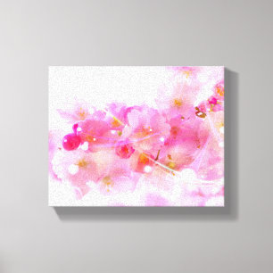 Japanska Cherry Träd med Pastel Rosa Blommars Canvastryck