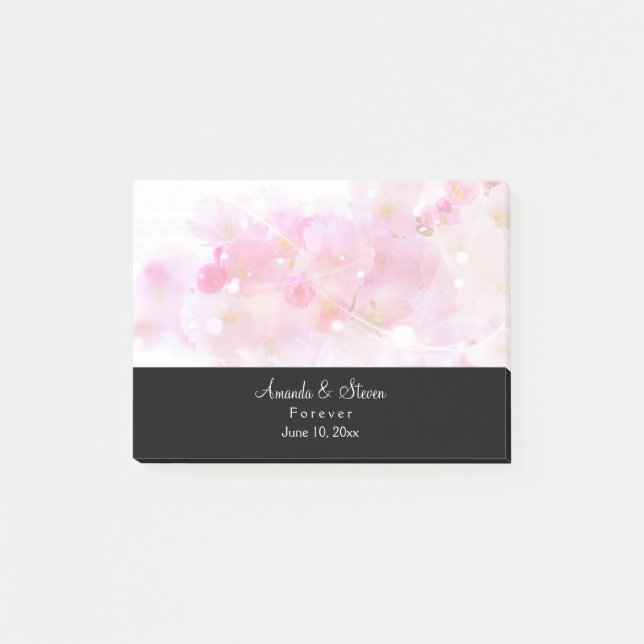 Japanska Cherry Träd med Pastel Rosa Blommars Post-it Block (Framsida)