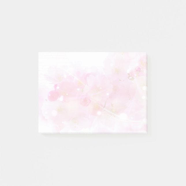 Japanska Cherry Träd med Pastel Rosa Blommars Post-it Block (Framsida)