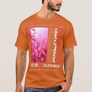 Japanska Cherrys Blommar Sakuras Träd Art Vår T Shirt