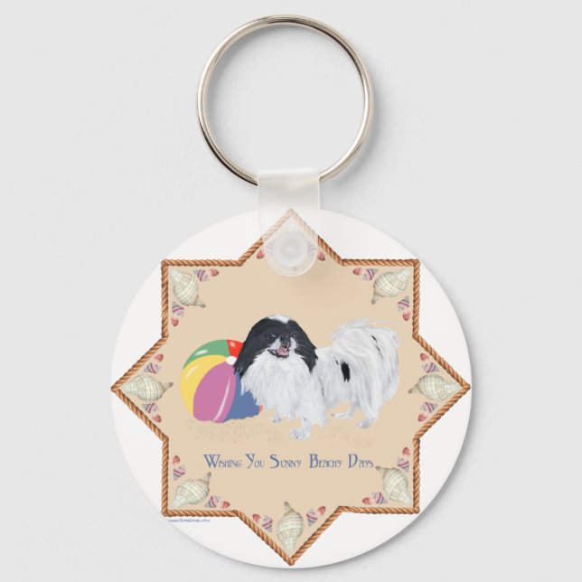 Japanska Chin Beach Boll Nyckelring (Framsida)