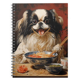 Japanska Chin Eating Ramen Anteckningsbok