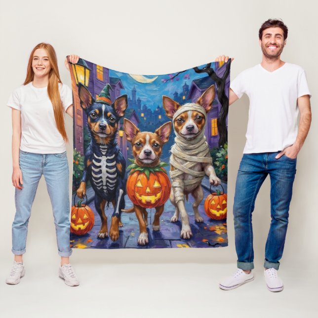 Japanska Chin Halloween-kostymer för trick-or-trea Fleecefilt (På plats)