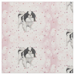 Japanska Chin Hund Art Fabric Tyg