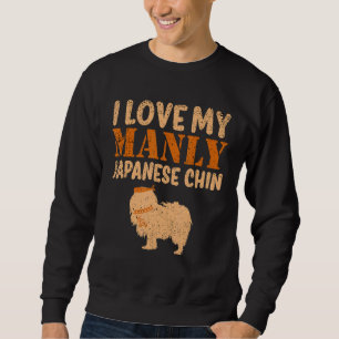Japanska Chin Hund Boy Hund Manly Gender Reveal Lång Ärmad Tröja