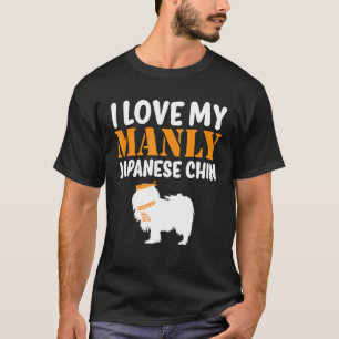 Japanska Chin Hund Boy Hund Manly Gender Reveal T Shirt