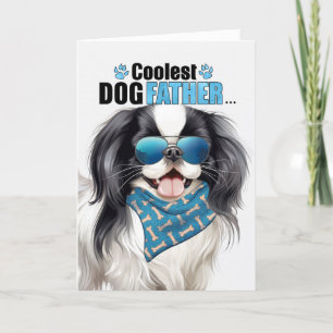 Japanska Chin Hund Coolest Pappa Fars dag Helgkort