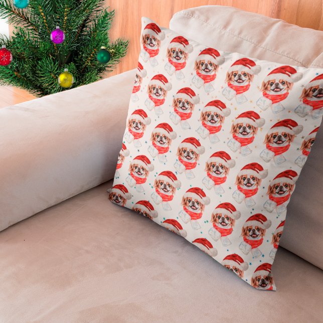 Japanska Chin Hundras Christmas Stars Kudde (Skapare uppladdad)
