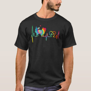 Japanska Chin Mamma Pappa Heartslag Tie Dye Hund T Shirt