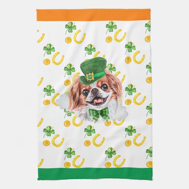 Japanska Chin-semesterns Hemprydnader St Patricks  Kökshandduk (Vertikal)