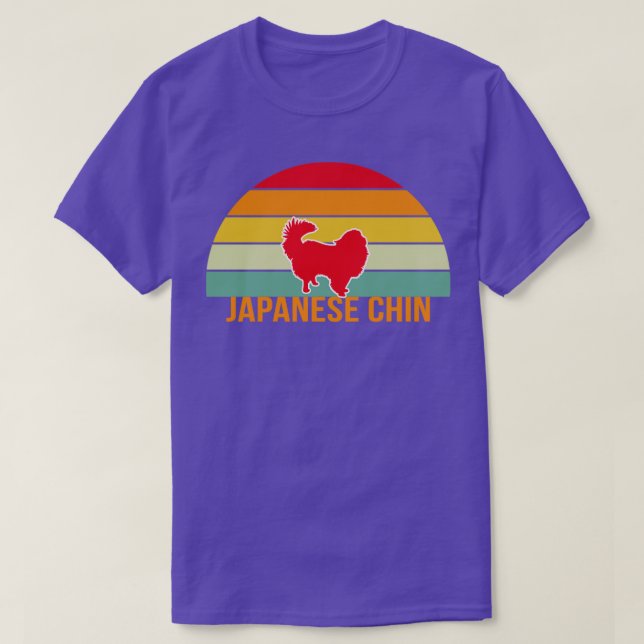 Japanska Chin Vintage Silhouette T Shirt (Design framsida)