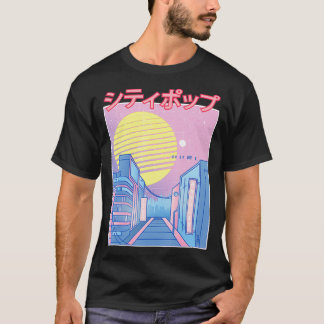 Japanska City Pop Kawaii 80-årsjubileum Japans Ani T Shirt