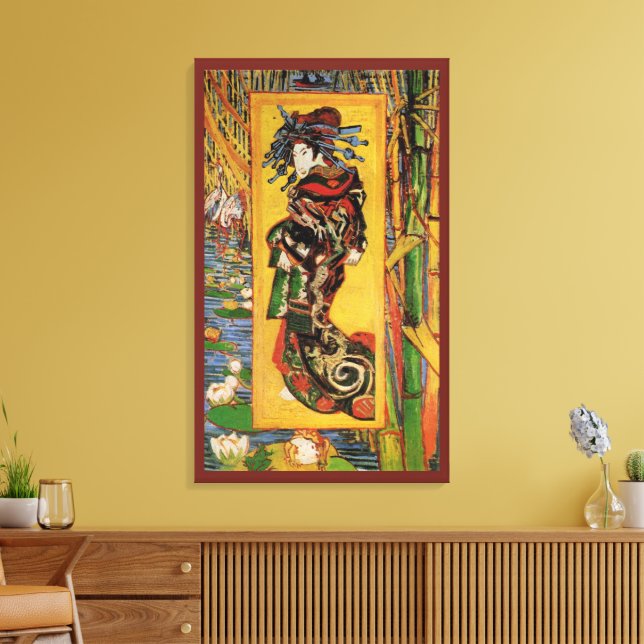 Japanska Courtesan Oiran av Vincent van Gogh Canvastryck (Insitu (Vardagsrum))