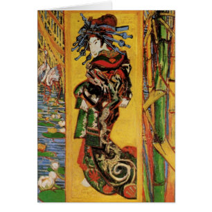Japanska Courtesan Oiran av Vincent van Gogh Card Hälsningskort